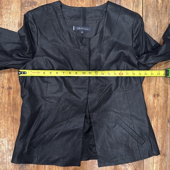 Anne Klein Women’s 100% Linen Blk Cuffed 3/4 Sleeve Elegant Blazer Jacket 14 EUC - Picture 10 of 11